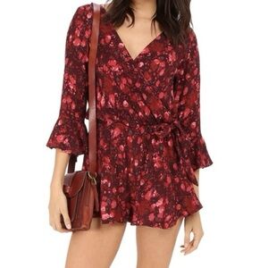 Free People x Revolve - Floral Tie Waist Romper Jumpsuit